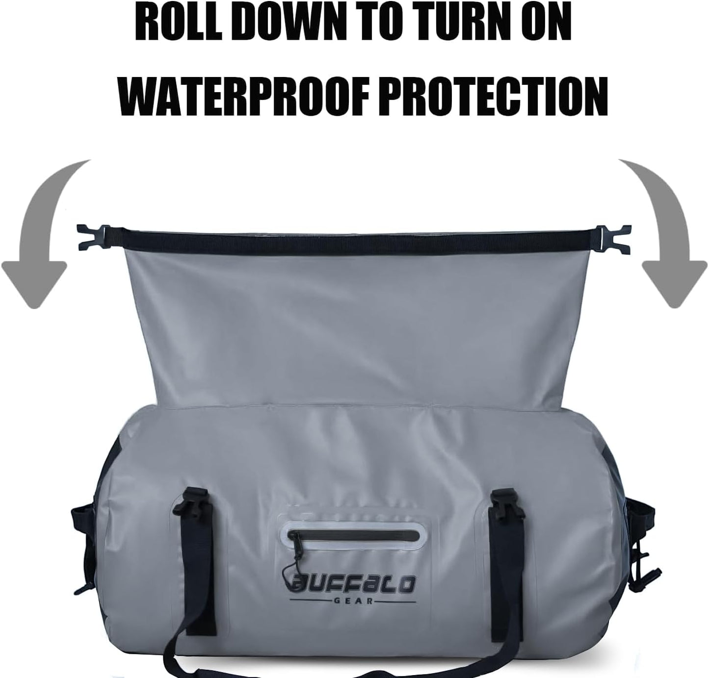 Buffalo Gear Waterproof Duffle Bag 40L 60L 80L Roll-top Dry Bag Heavy Duty Waterproof Duffel Travel Bag for Kayaking Rafting Boating Fishing Camping