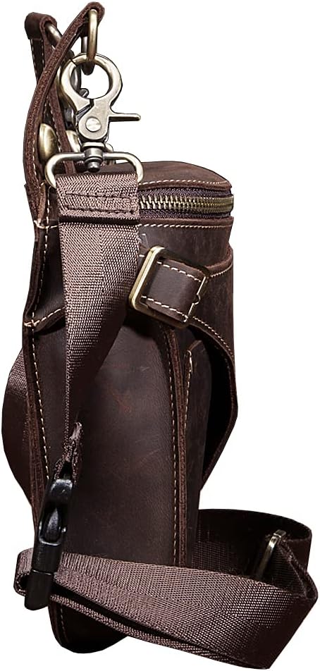 Leather Waist Pack Drop Leg Bag for Men Women Belt Bumbag Multi-Purpose Motorcycle Bike Outdoor Sports Tactical Cycling Riding Hiking Camping Pouch