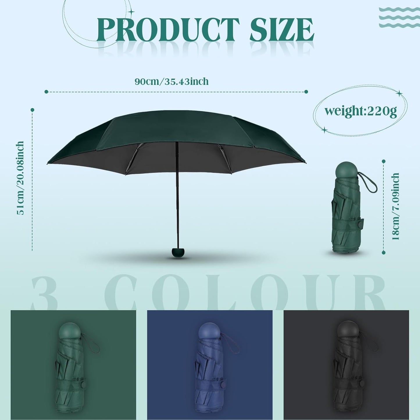 Sweetude 12 Pcs Travel Mini Umbrellas for Purse Bulk Folding Compact Lightweight Windproof UV Pocket Collapsible Umbrella for Kids Backpack Rain Wedding Party Women Girls