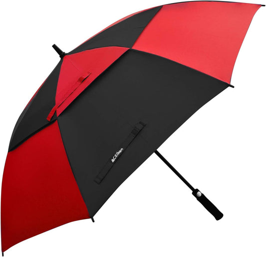 Golf Umbrella Large 58/62/68 Inch Automatic Open Golf Umbrella Extra Large Oversize Double Canopy Vented Umbrella Windproof Waterproof for Men and Women