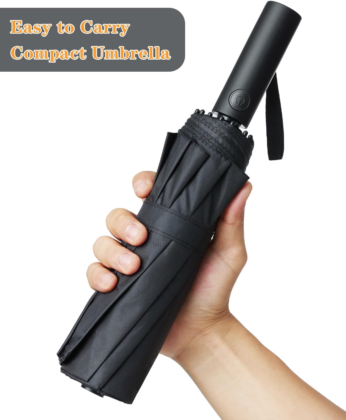 Large Double-Ribs Umbrella Automatic Folding Umbrella for Women Men, Travel, UPF 50+ UV Protection,46-Inch, 12 Ribs, Light Green