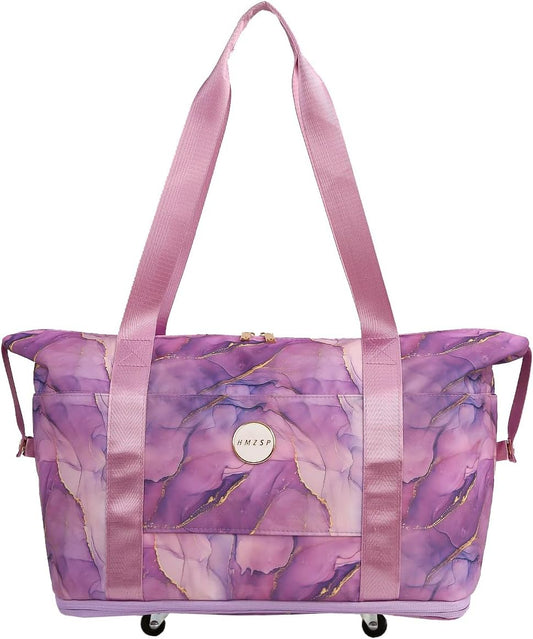 Large Travel Duffel Bag With Wheels Waterproof Lightweight, Sports Tote Gym Bag, Carry on Luggage with Dry&Wet Separation for Gym, Vacation