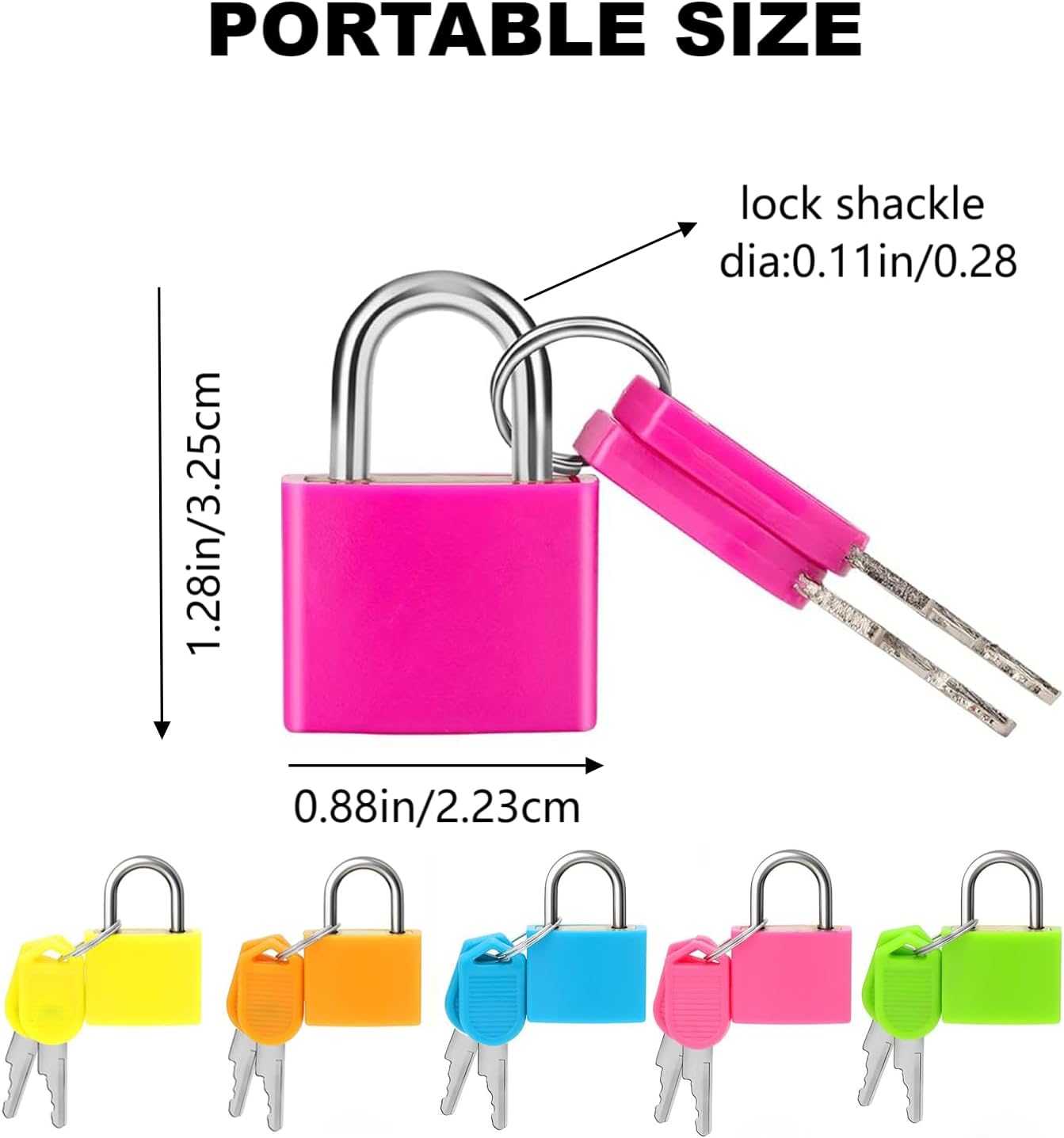 12 PCS Luggage Locks with Keys Padlock Metal Small Luggage Lock for Travel Bags, School Gym Locker, Toolbox - 23mm (6 Colors)