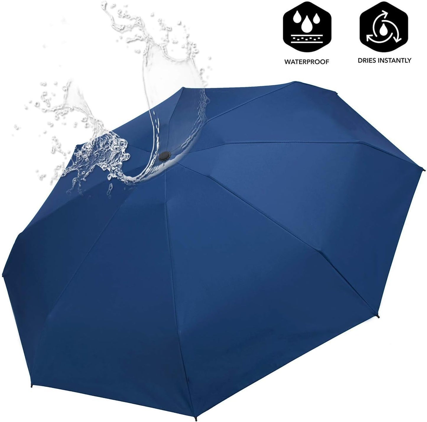 Goothdurs Mini Travel Compact Windproof Umbrella - Small Folding Lightweight Sun & Rain Umbrellas with 95% UV Protection for Women Men