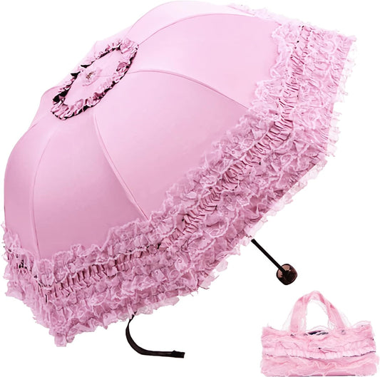 Vintage Lace Parasol Gothic Lolita Umbrella UV Sun Protection Witch Cosplay Photoshoot Props Party Decoration