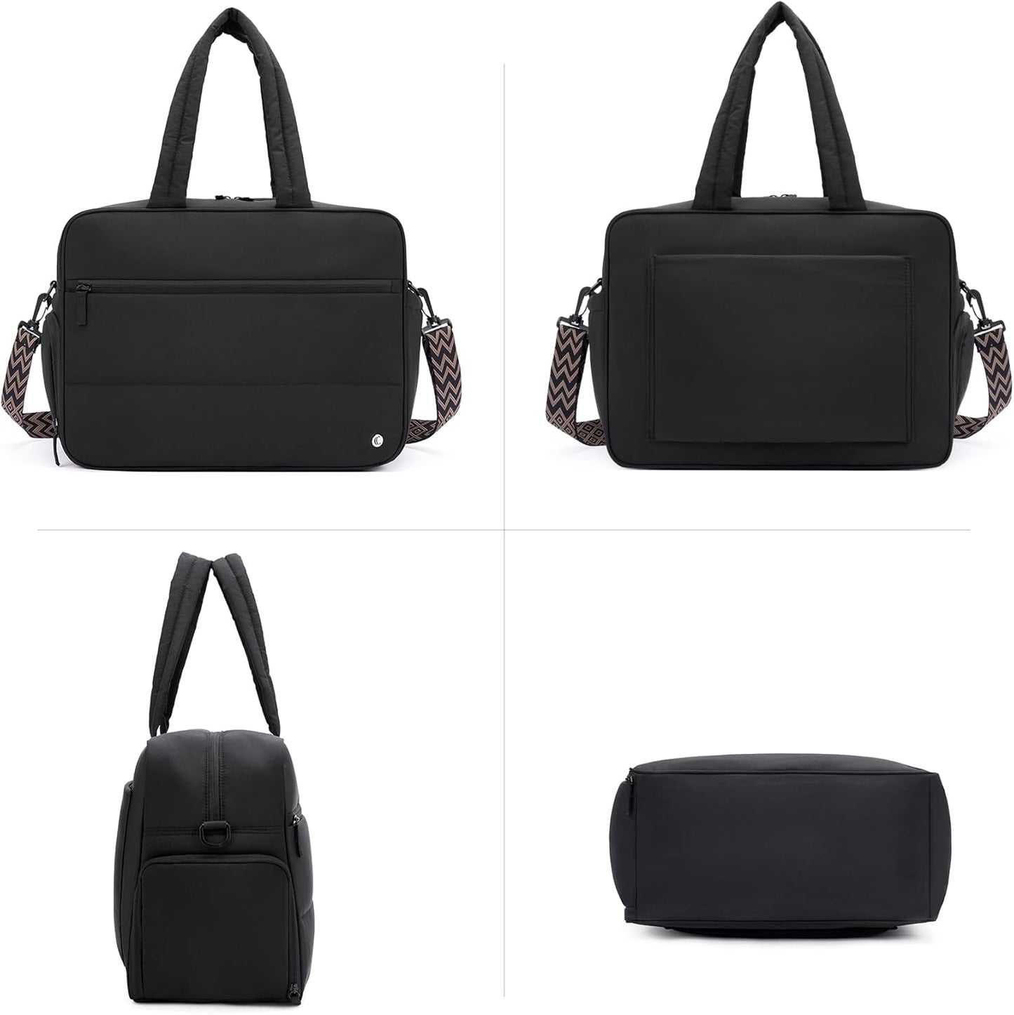 CLUCI Weekender Travel Bag for Women Puffer Tote Bag Carry On Duffle Overnight Bags with Shoe Compartment