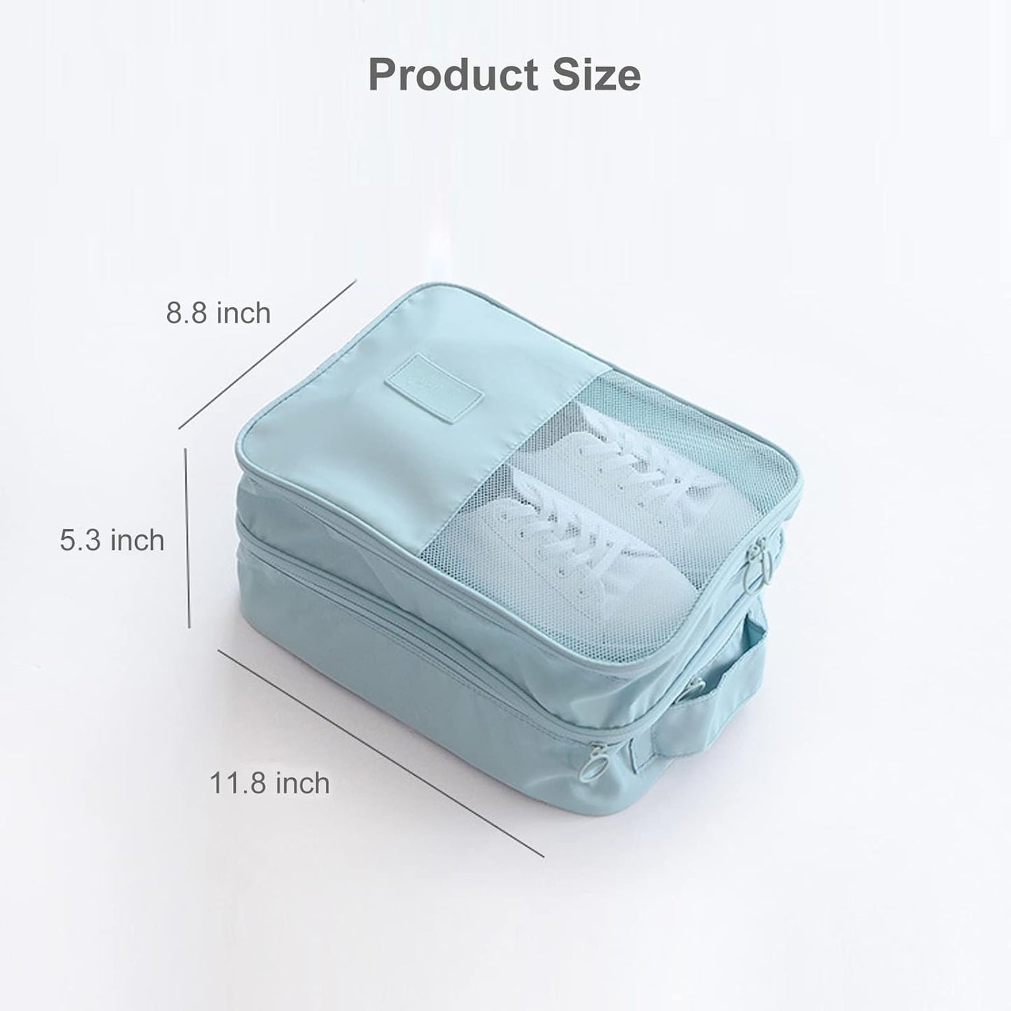 Shoe Bag for Travel, Travel Shoe Bag for Packing, Hold 3 Pairs of Shoes, Travel Essentials for Flying Shoe Organizer Shoe Storage Bag for Travel Light Blue