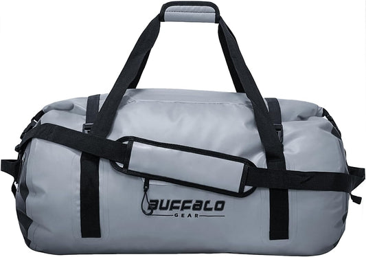 Buffalo Gear Waterproof Duffle Bag 40L 60L 80L Roll-top Dry Bag Heavy Duty Waterproof Duffel Travel Bag for Kayaking Rafting Boating Fishing Camping