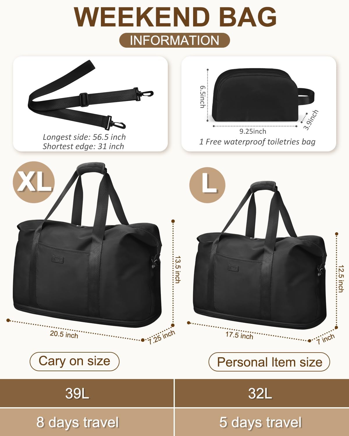 Expandable Travel Duffle Bags Weekender Overnight Bags for Women Men Hospital Bag for Women Labor Delivery with Toiletry Bag Waterproof