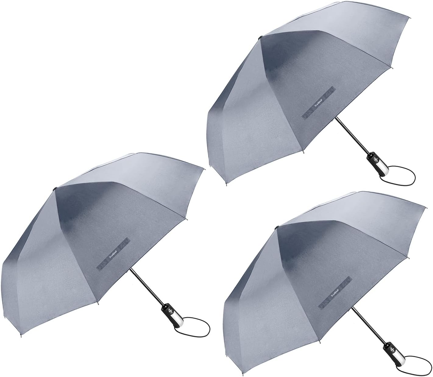 TradMall 3 Pack Travel Umbrella Windproof Portable 46/56 Inches Large Canopy Auto Open & Close