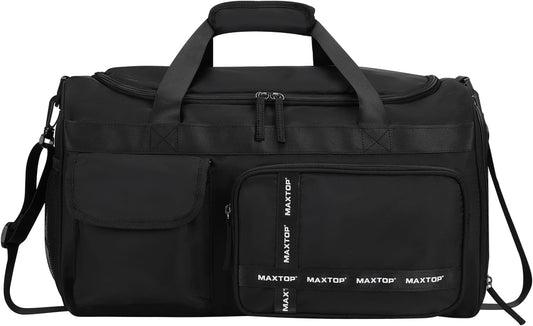 MAXTOP Gym Bag for Women Men Travel Duffle Bag Large Capacity Carry On Weekender Overnight Bag With Shoe Compartment Gym Tote Dry Wet Separation Duffel Bag for Travel