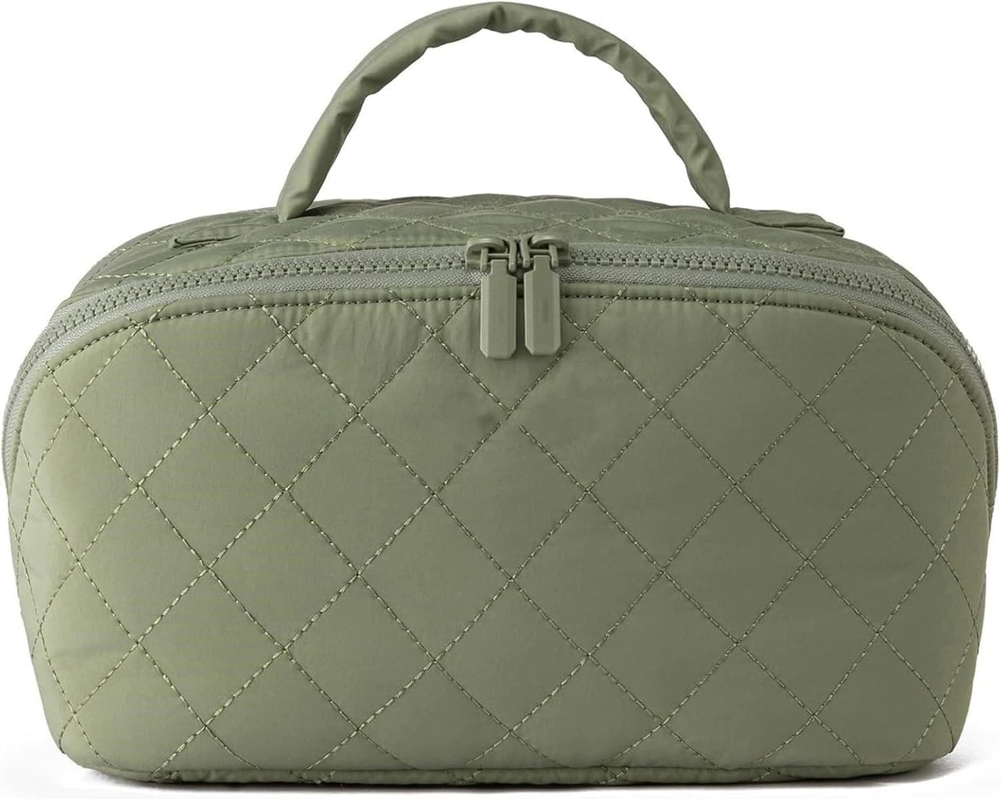 Petition Makeup Bag for Woman, Festivalment Makeup Bag, Wide Open Lay-Flat Water-Resistant Cosmetic Case, Puffy Padded Organizer for Toiletries & Brushes Large Capacity with Compartments