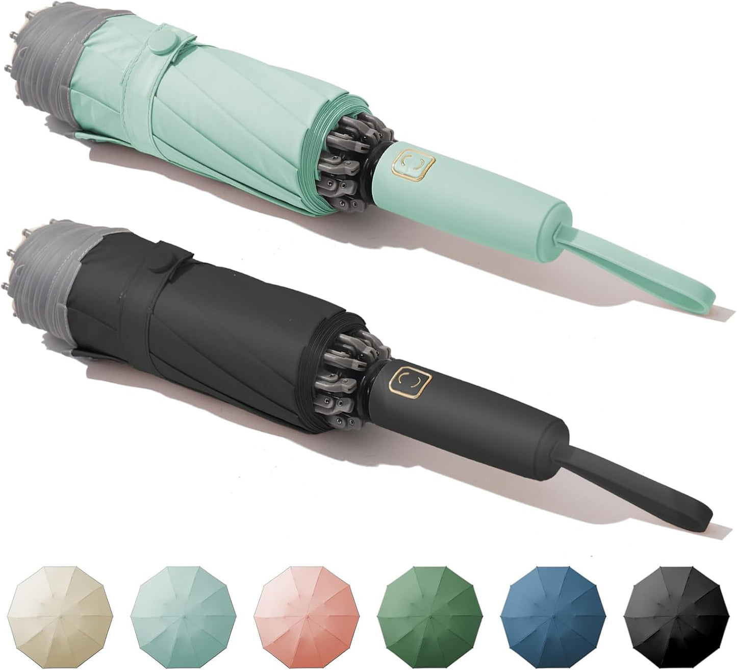 Windproof Travel Umbrella for Rain, Large Portable Reverse Folding Car Umbrella, Inverted Design, Compact Auto Open Close with Durable Waterproof Canopy, Fits Backpack/Women Men, 45.6 Inch