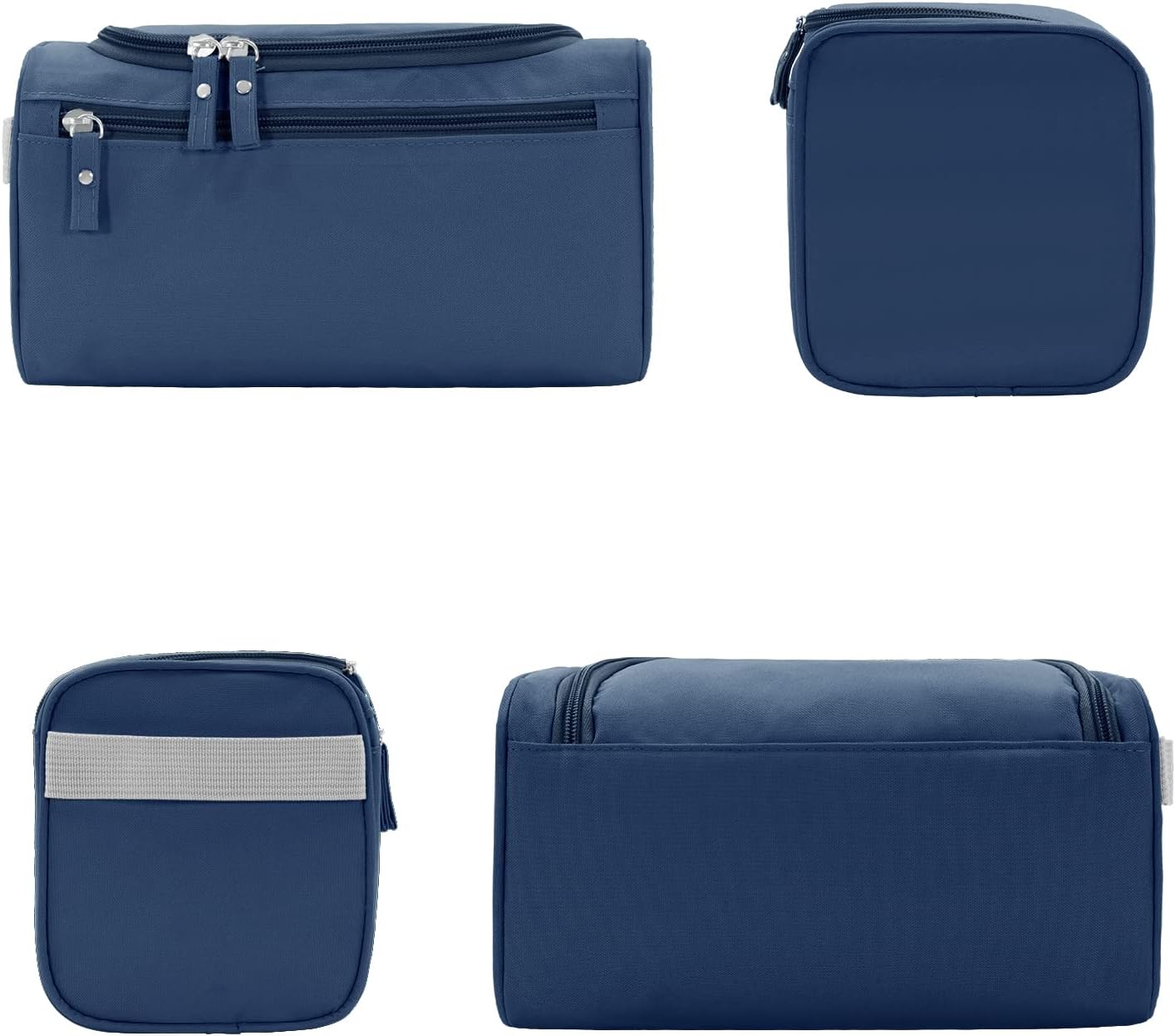 Buruis Travel Toiletry Bag for Men and Women, Hanging Toiletry Organizer Cosmetics Makeup Bag, Water-resistant Dopp Kit Shaving Bag, Small Toiletry Bag for Travel Essentials, Accessories (Denim Blue)