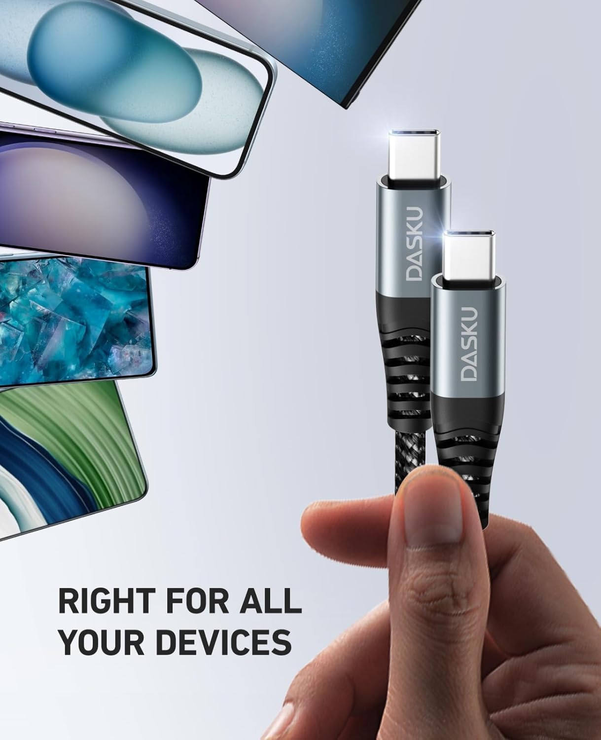 100W USB C to USB C Cable [2 Pack 6FT], USBC Fast Charging Cable for iPhone 17 Air/iPhone 17/iPhone 17 Pro/iPhone 17 Pro Max, iPhone 16/15 Series, Samsung Galaxy S/Note Series, MacBook, iPad