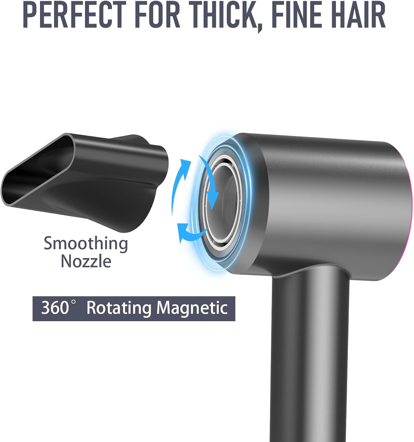 Hair Dryer, Blow Dryer with Diffuser,1800W High Speed Drying Low Noise Hair Ionic Hairdryer for Home Salon Travel