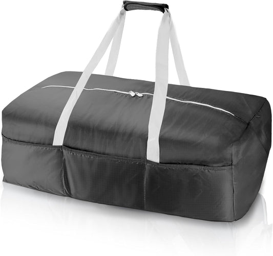 125L Foldable Duffel Bag, Lightweight and Waterproof for Travel - Black