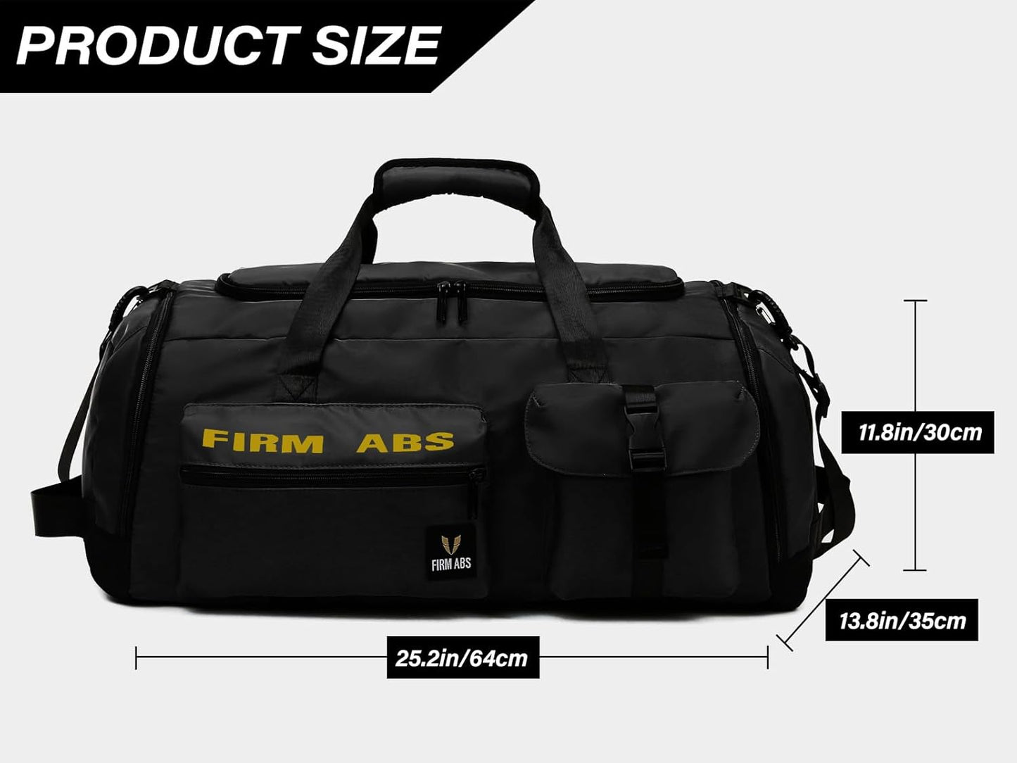Gym Bag for Men & Women, 65L Large Capacity Travel Duffle Bag 3 in 1 Convertible Backpack with Shoes Compartment and Dry and Wet Separation