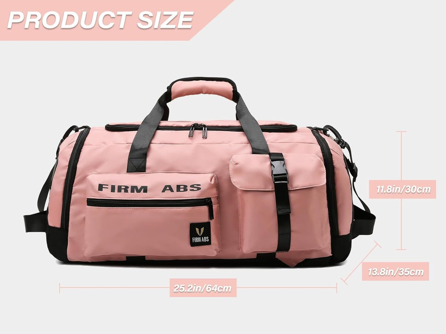 Gym Bag for Women, 65L Large Capacity Travel Duffle Bag 3 in1 Convertible Backpack with Shoes Compartment and Dry and Wet Separation