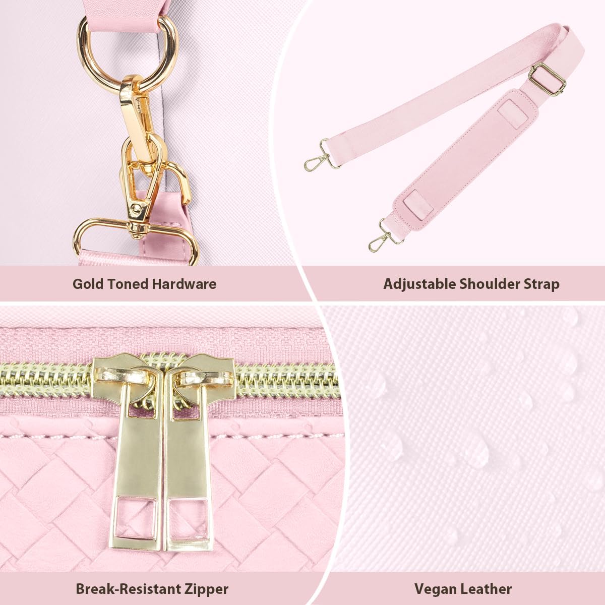 Leather Weekender Bags for Women, Travel Duffel Bag PU Overnight Bag Carry On Tote Bag with Shoe Compartment Wet Pocket