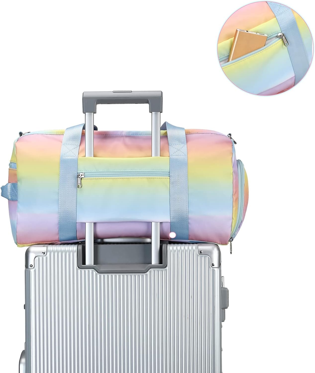 KARRESLY Sports Gym Bag for Women or Men Travel Duffel Bag with Wet Pocket and Shoes Compartment for Training Swim Yoga(3-Pink) free size