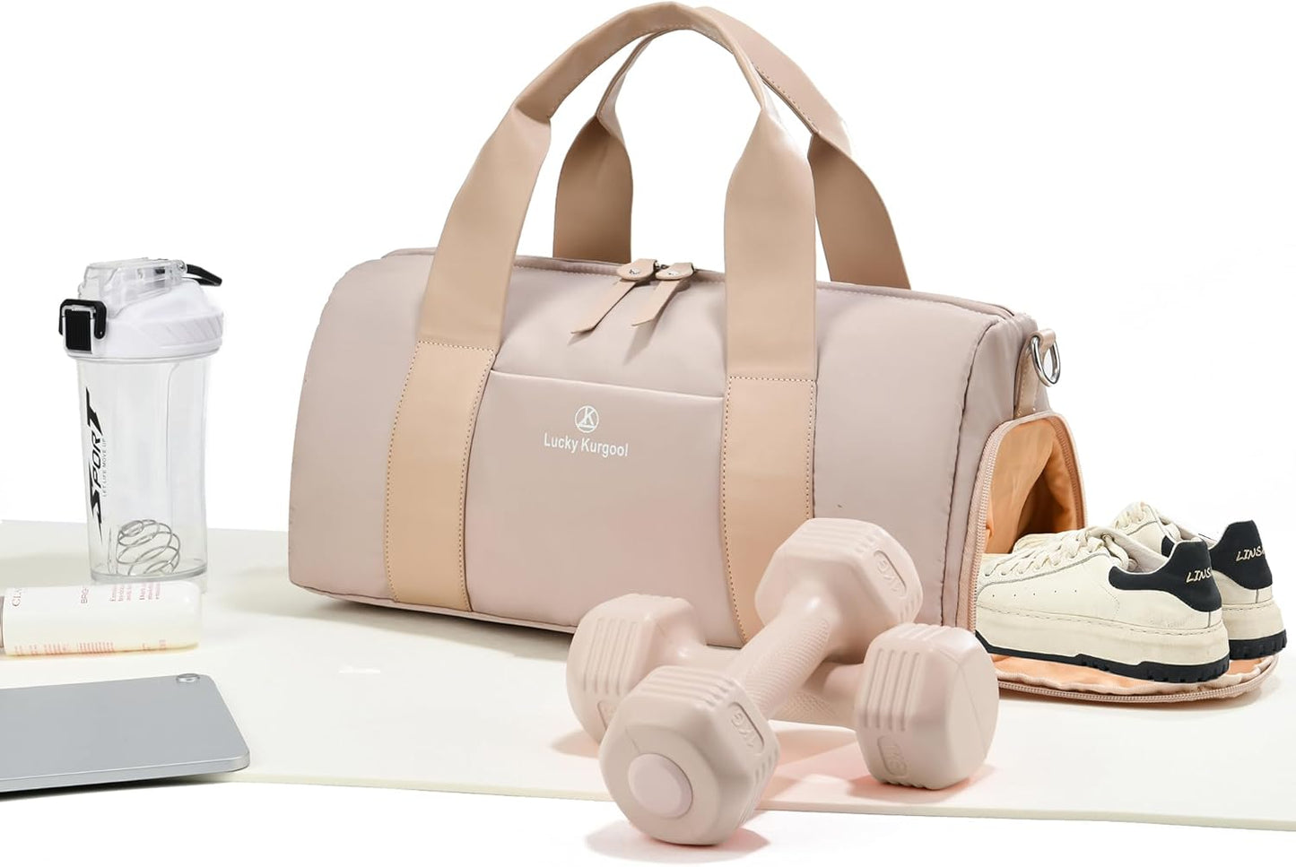 Small Gym Bag for Women with Wet Pocket & Shoes Compartment, Cute Mini Sport Duffel Gym Tote Bags for Yoga, Workout, Dance, Swim