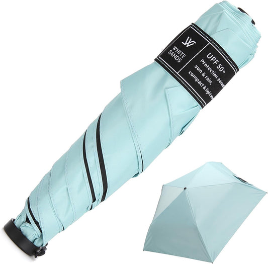 WHITE SANDS MOJA Ultralight Travel Umbrella Compact, Foldable, UPF 50+ Sun Protection LUNOA