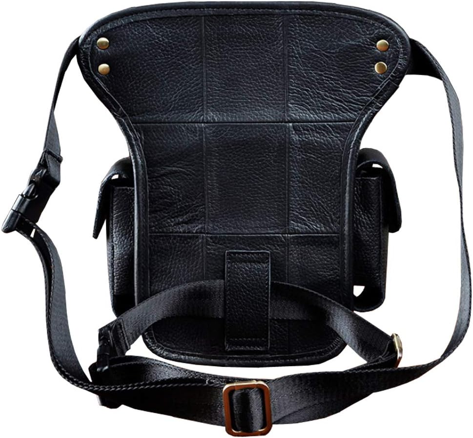 Leather Waist Pack Drop Leg Bag for Men Women Belt Bumbag Multi-Purpose Motorcycle Bike Outdoor Sports Tactical Cycling Riding Hiking Camping Pouch