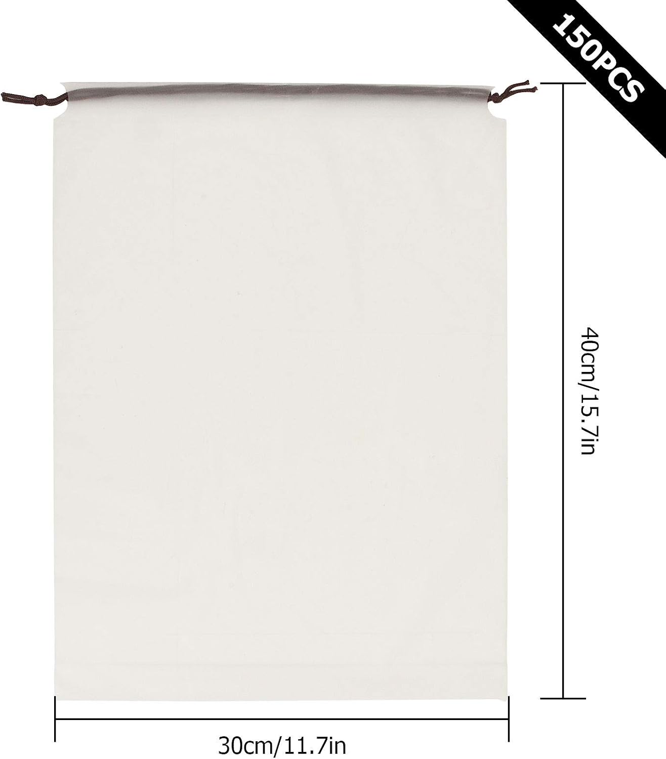 150 Pack Shoe Bags for Travel - 15.7" x 11.7" Large Clear Drawstring Bags - Waterproof Shoe Storage Dust Bags for Packing, Organization, Traveling