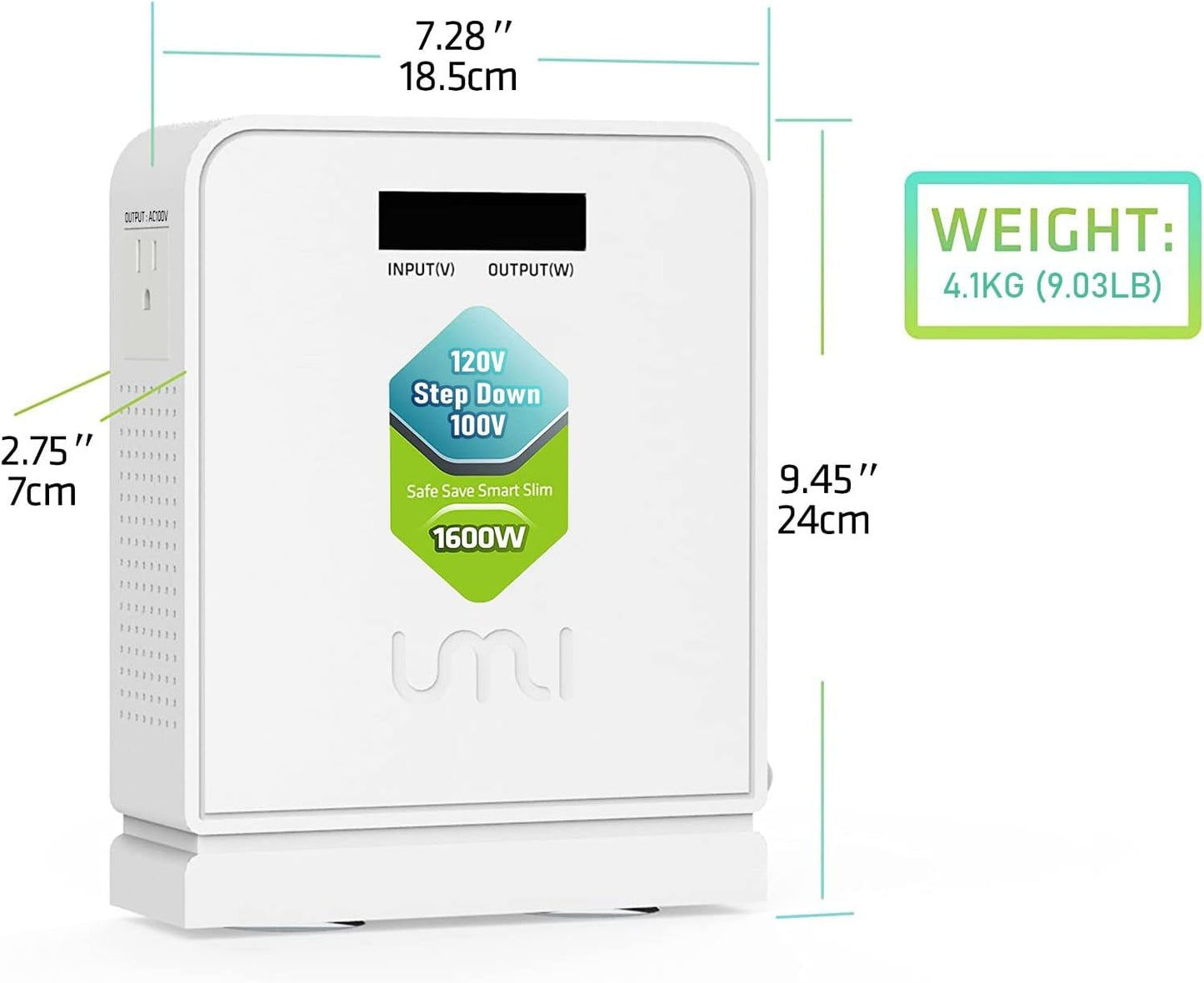 120V to 100V Voltage Converter 1600watts Step Down toroidal Voltage Converter for Japan appliances Used in US［CE, CQC Certified］