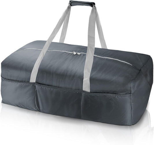 125L Foldable Duffel Bag, Lightweight and Waterproof for Travel - Grey