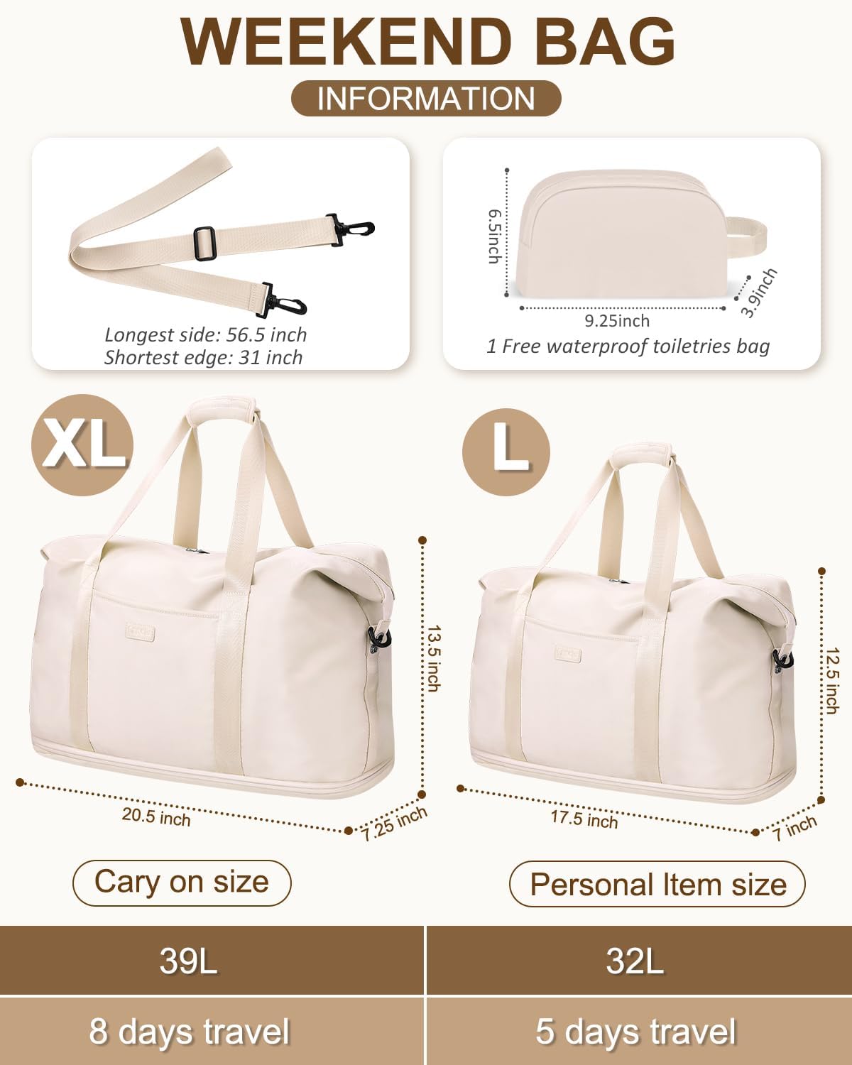 Expandable Travel Duffle Bags Weekender Overnight Bags for Women Men Hospital Bag for Women Labor Delivery with Toiletry Bag Waterproof