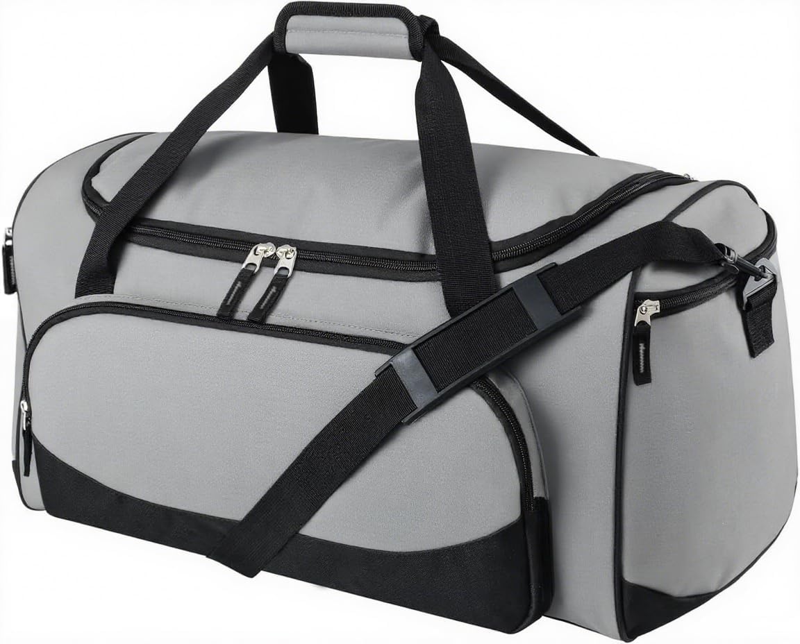 Gym Bag for Men - 55L Black Durable Large Duffle Bag for Travel, Workout, Fitness & Sport