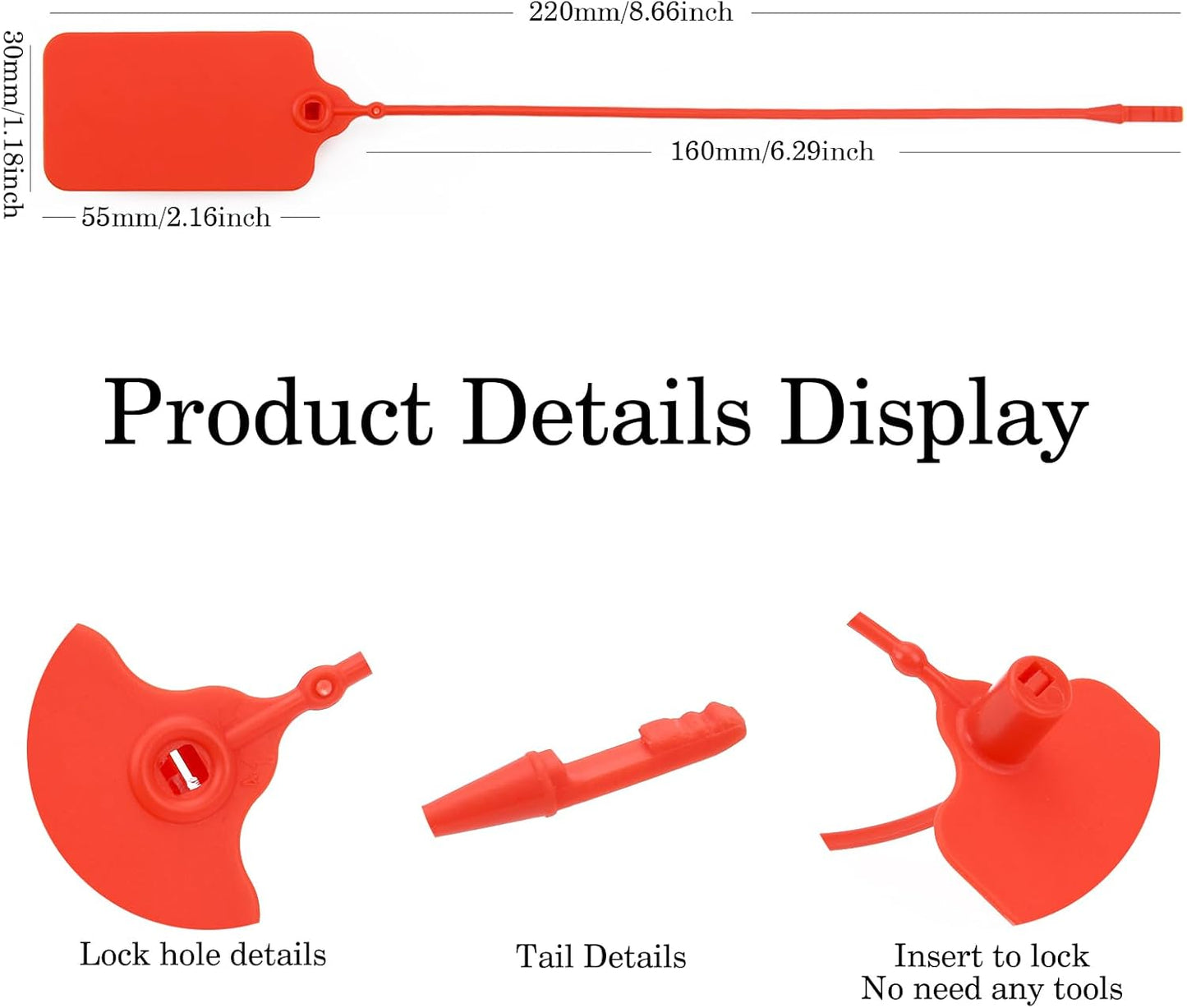 100pcs Luggage Tags Plastic Seals Shipping Label Logistics Use Sign Tie, Sealing Storage Multi Purpose Name ID Tag with Marker for Backpack, Schoolbag, Car Key (Red)