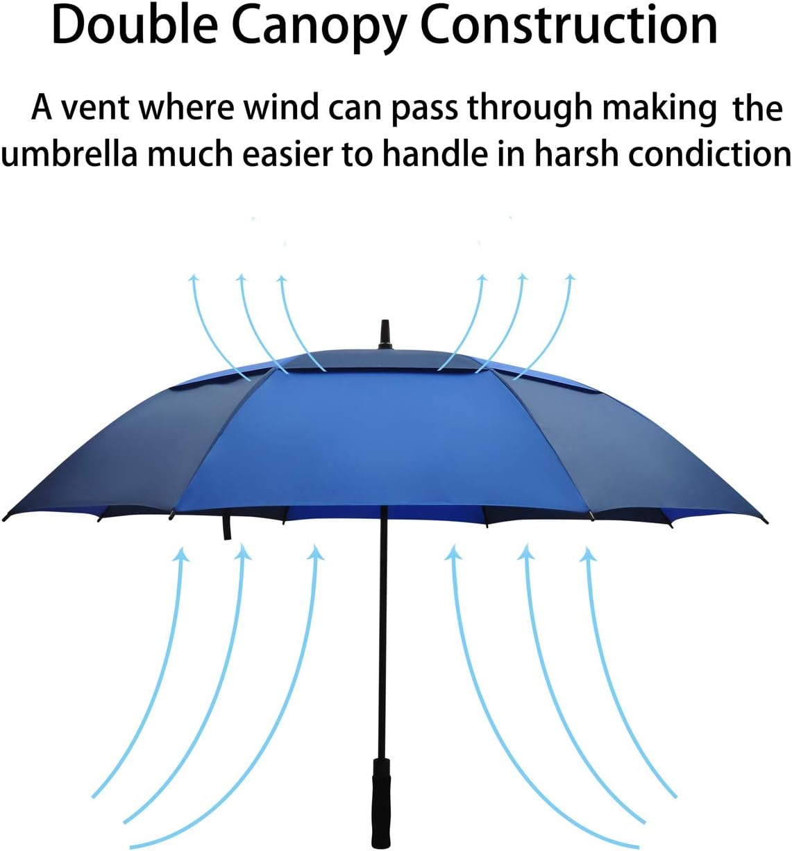 Golf Umbrella Large 58/62/68 Inch Automatic Open Golf Umbrella Extra Large Oversize Double Canopy Vented Umbrella Windproof Waterproof for Men and Women
