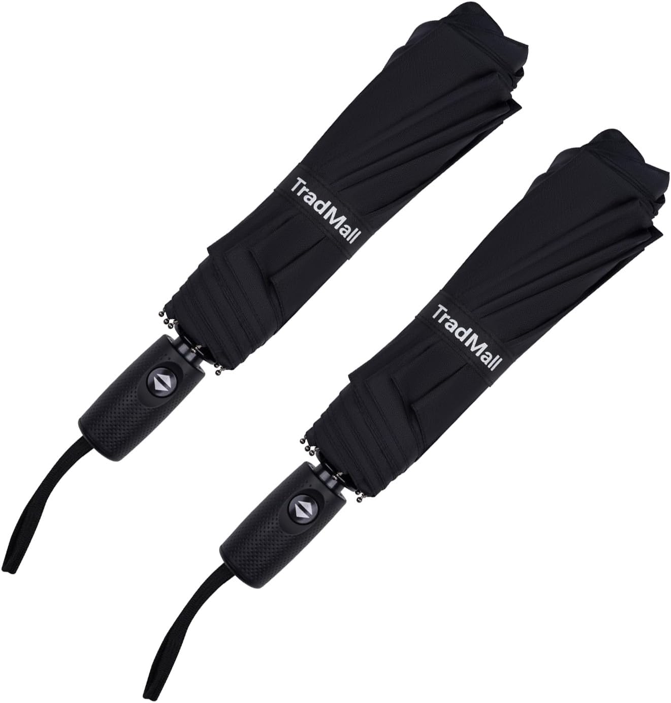 TradMall 2 Pack Travel Umbrella, Double Vented Canopy Windproof Automatic Strong Compact Folding Umbrellas for Rain Women and Men