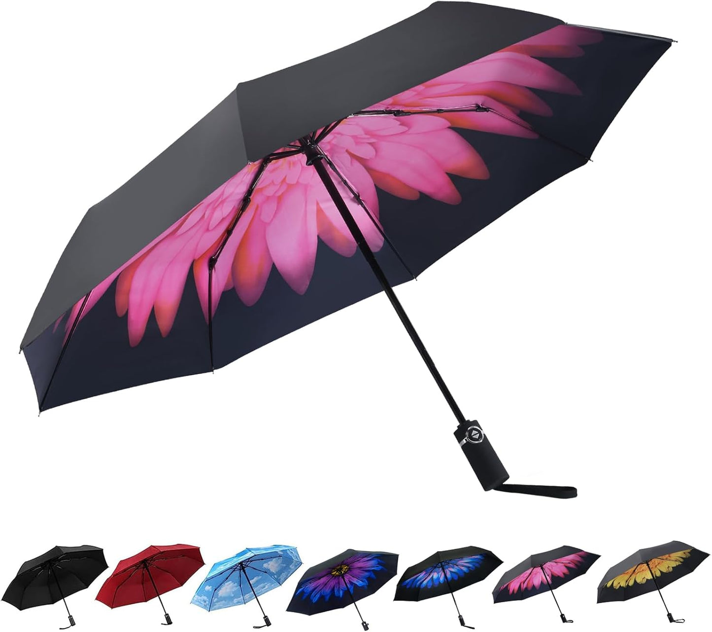 SY COMPACT Travel Umbrella Windproof Factory outlet Compact Automatic Umbrellas for Rain Compact Small UV Sun Protection Umbrella Durable Waterproof Lightweight-Fits Backpack Car Purse