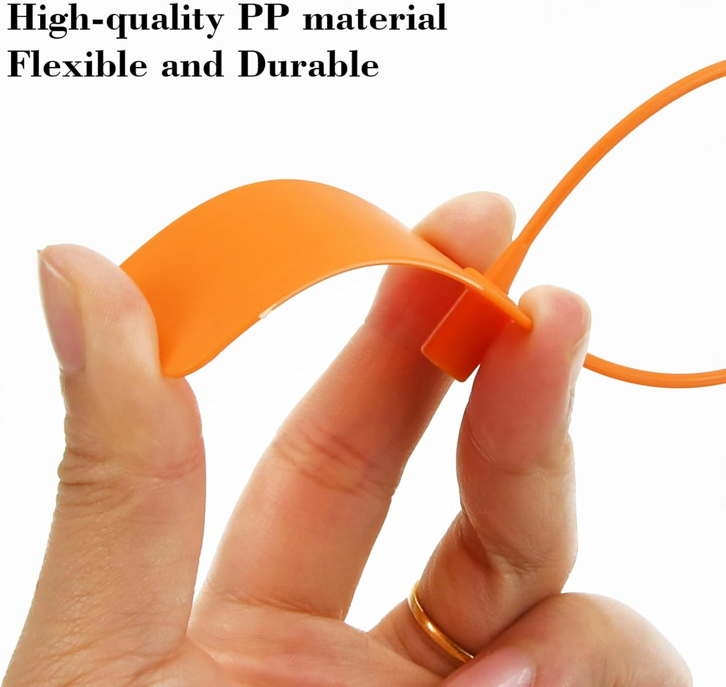 100pcs Luggage Tags Plastic Seals Shipping Label Logistics Use Sign Tie, Sealing Storage Multi Purpose Name ID Tag with Marker for Backpack, Schoolbag, Car Key (Orange)