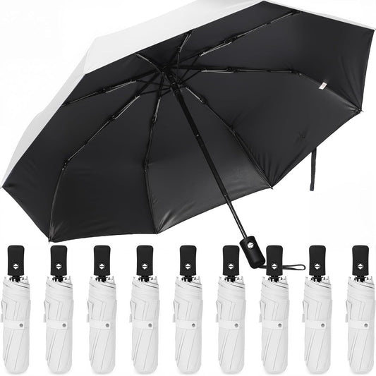 Kajaia 9 Pack Compact Umbrellas Bulk Folding Automatic Windproof Waterproof Umbrellas for Backpack Purse Car Women Men