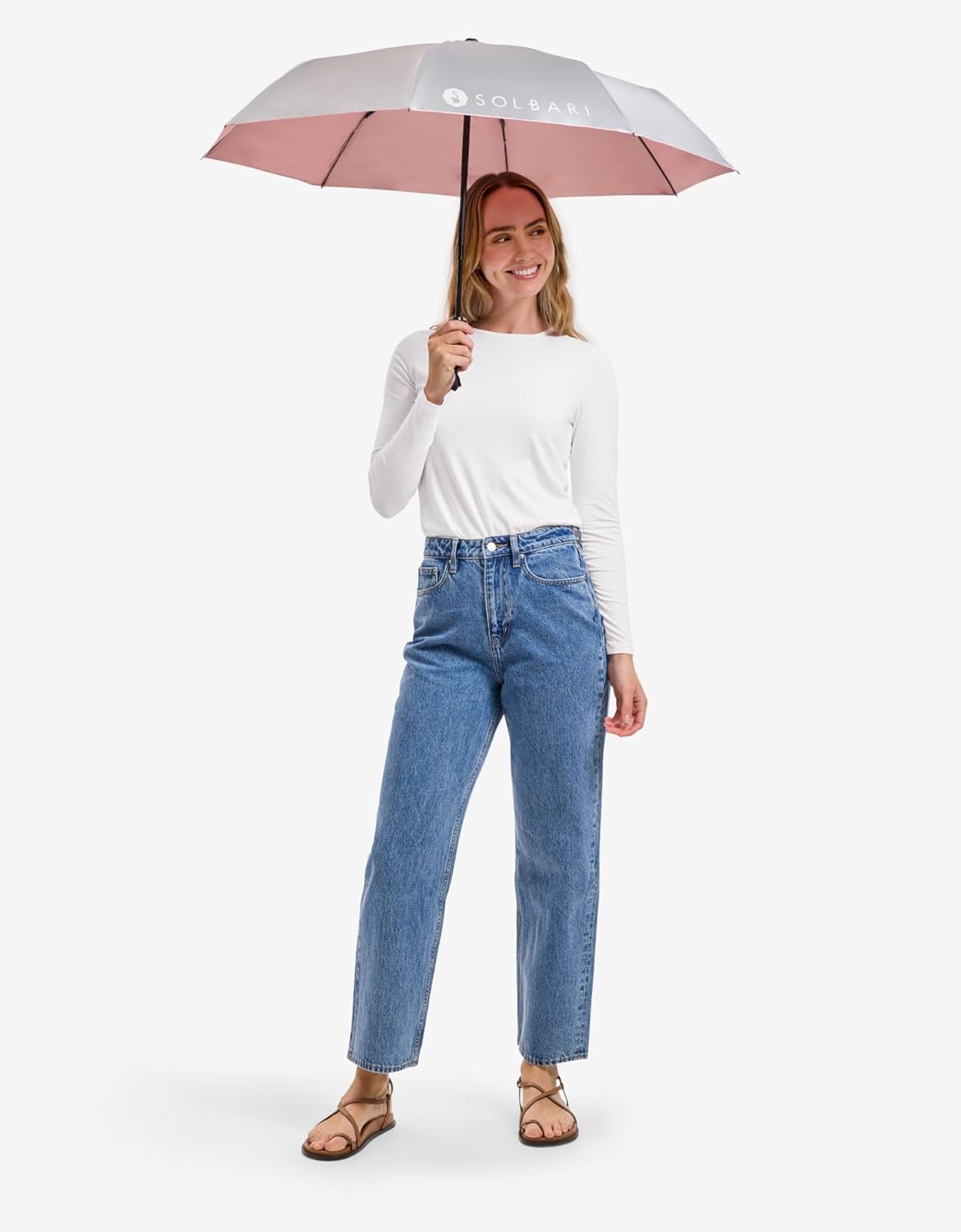 Solbari Compact Sun Protective Umbrella UPF 50+ UV Protection, Ultra-Light & Travel-Friendly, Reflective Sun Protection for Beach, Picnics, & Outdoor Festivals