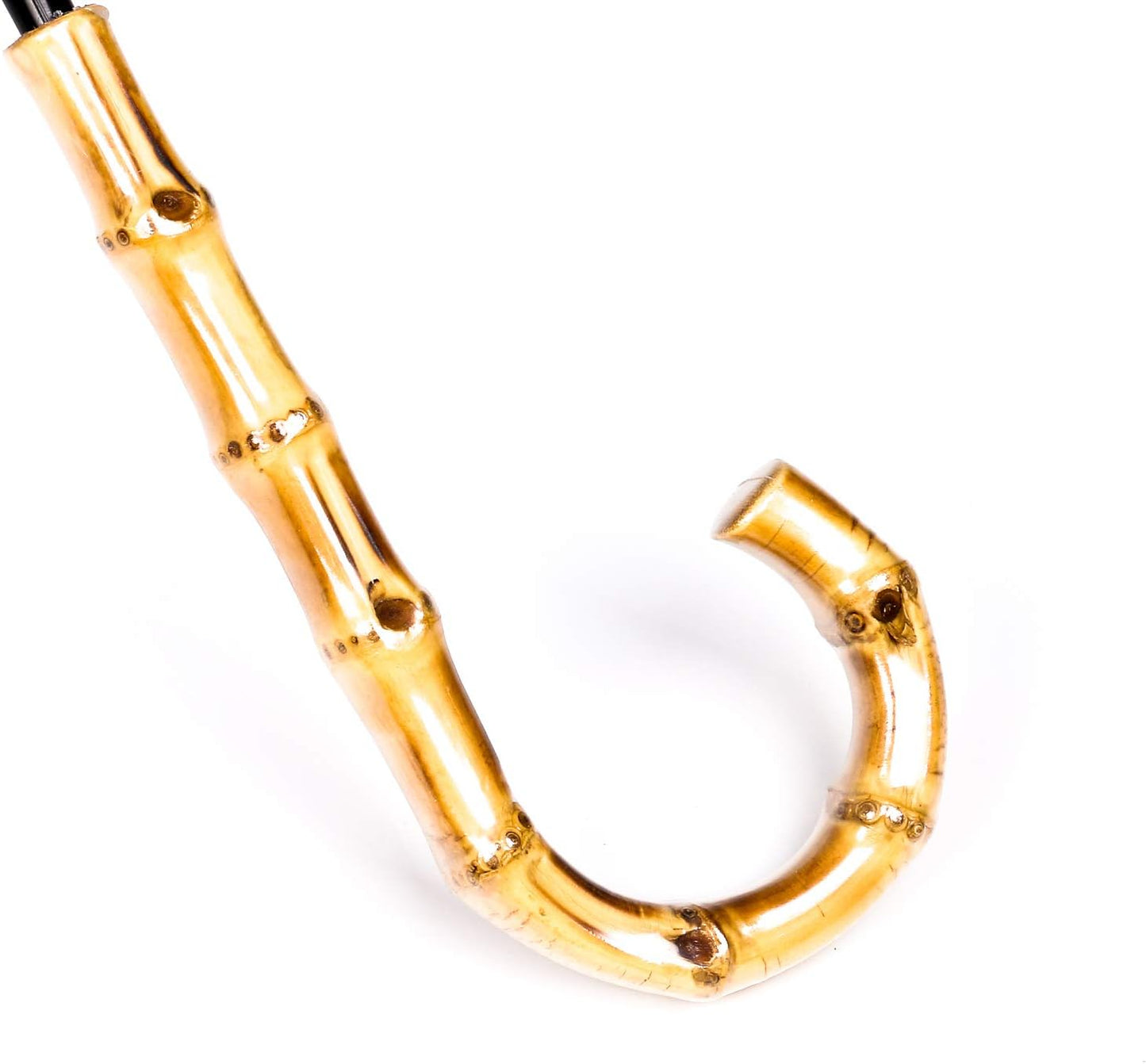 ThreeH Bamboo Stick Umbrella Auto Open Solid Color Fashionable and Simple 190T 16 Ribs, KS08 Grey