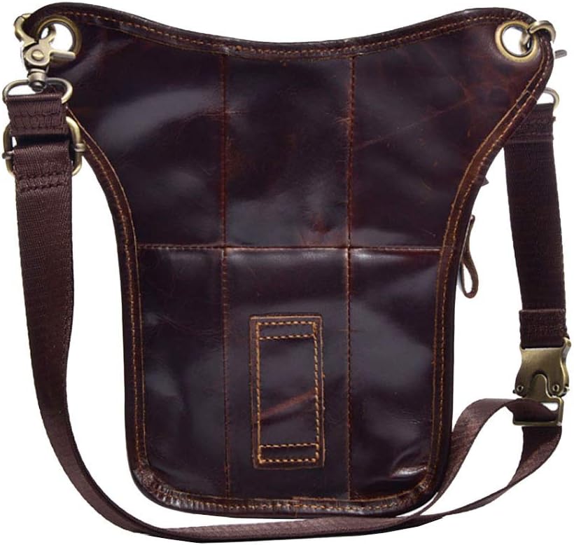 Leather Waist Pack Drop Leg Bag for Men Women Belt Bumbag Multi-Purpose Motorcycle Bike Outdoor Sports Tactical Cycling Riding Hiking Camping Pouch