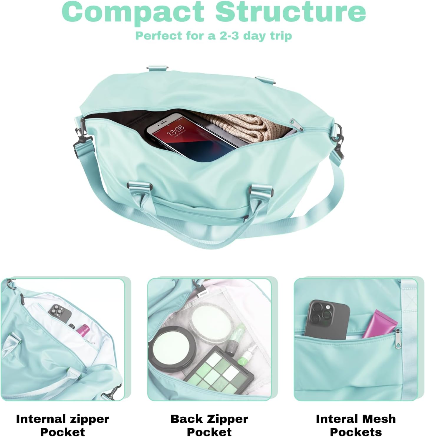 Weekender Duffel Bags for Women， Travel Totes Bag for Airplane Essentials, Overnight Bags for Women with Trolley Sleeve, Large Carry On Hospital Bag for Labor and Delivery, Sport, Gym