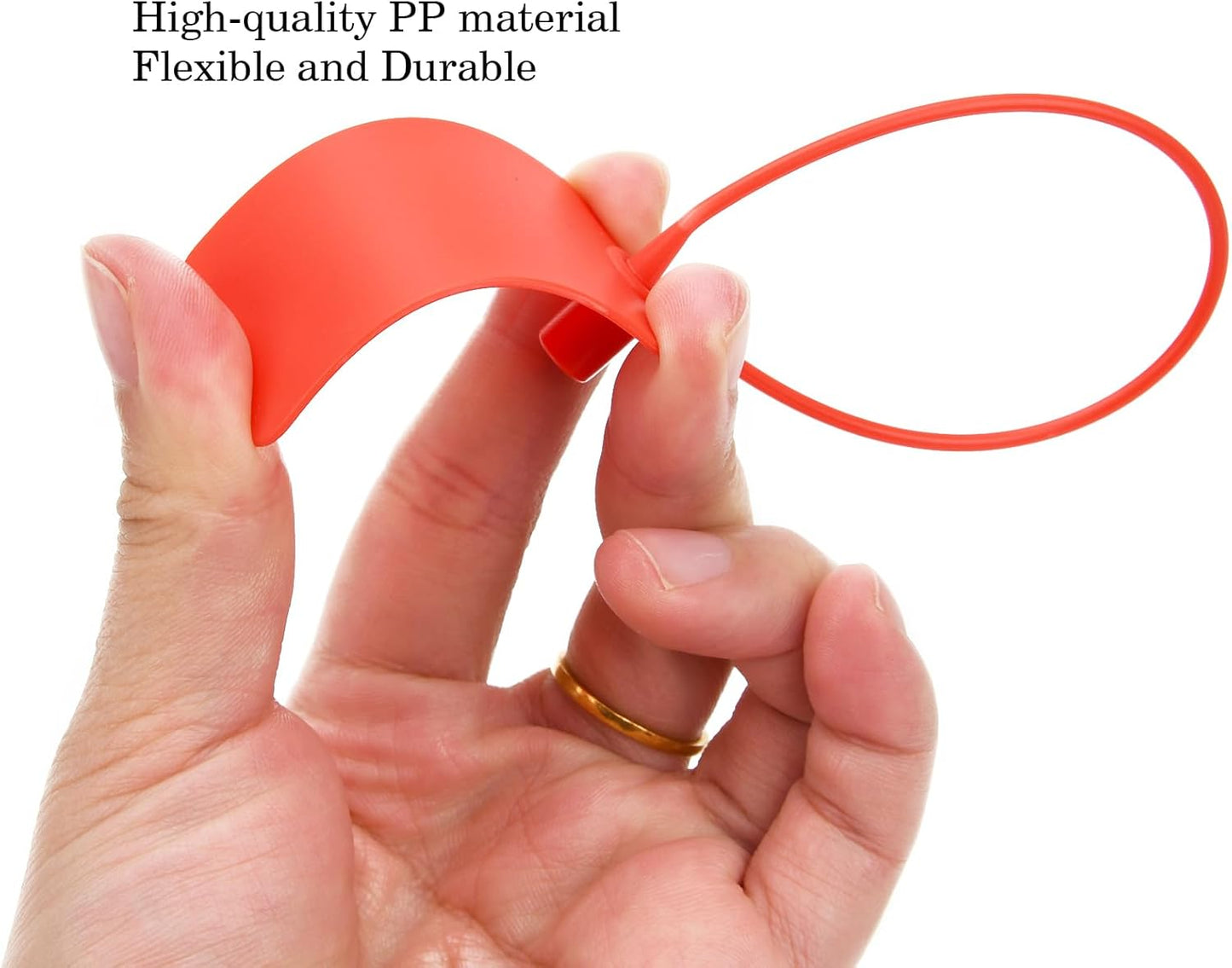 100pcs Luggage Tags Plastic Seals Shipping Label Logistics Use Sign Tie, Sealing Storage Multi Purpose Name ID Tag with Marker for Backpack, Schoolbag, Car Key (Red)