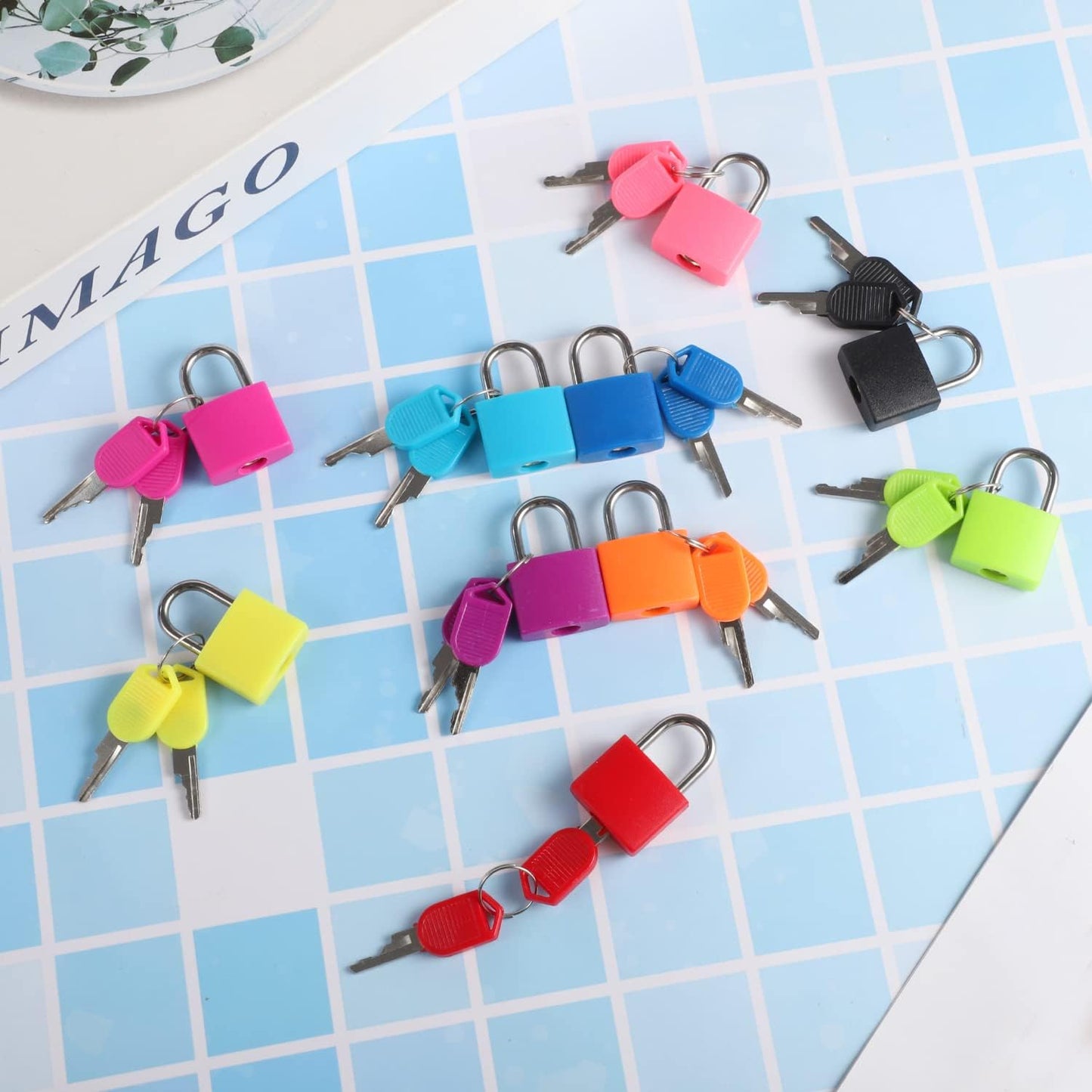 10 Pcs Luggage Locks with Keys, Locker Lock Small Luggage Padlocks, Suitcase Locks Metal Keyed Padlock for School Gym