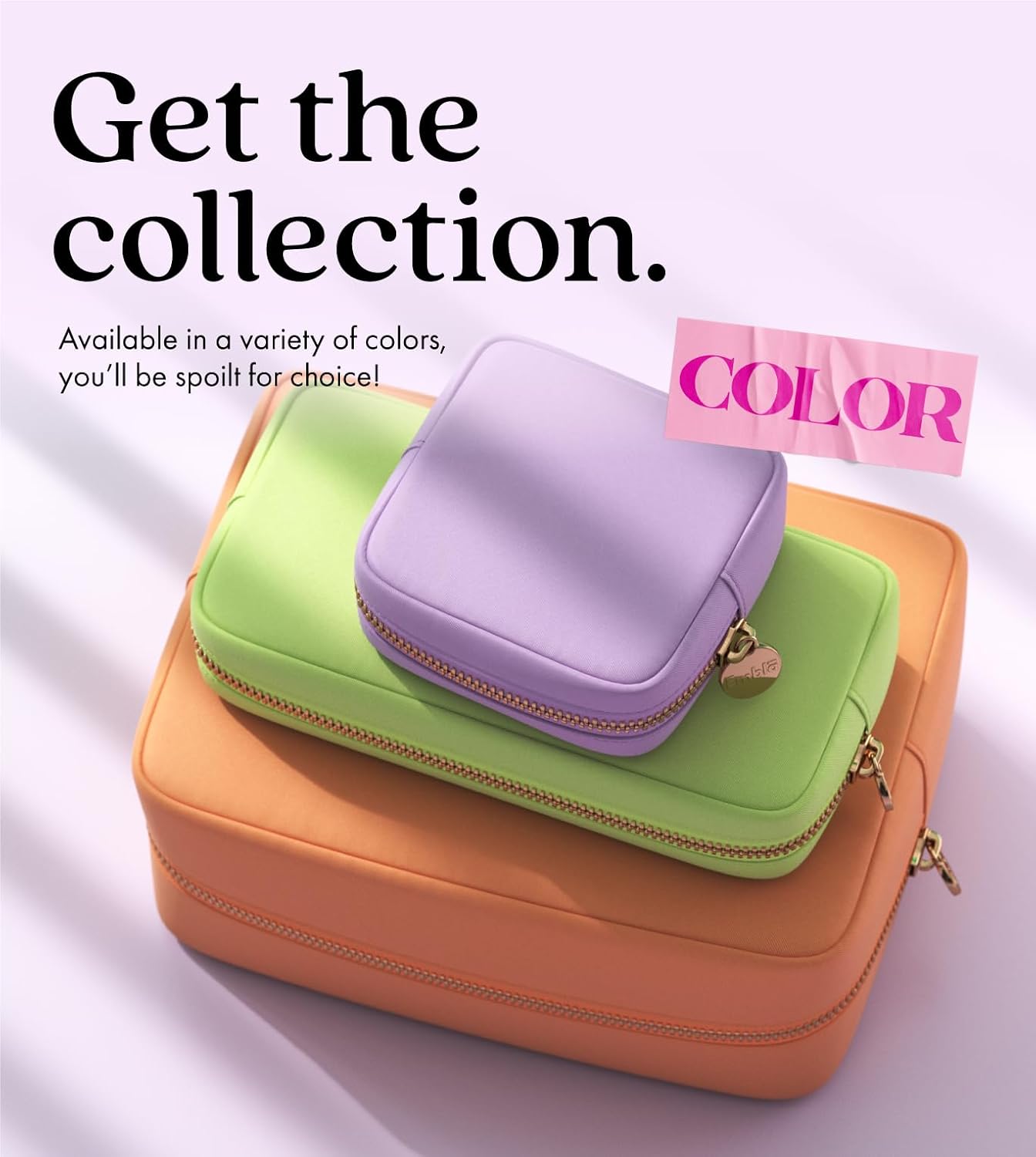 Embla Makeup Bag Travel Cosmetics Pouch and Toiletry Bag, Nylon Zipper Pouch Purse, Cute Make Up Organizer Storage Tote for Women Girls, Waterproof Travel Skincare Case, Small Makeup Bags, Black Noir