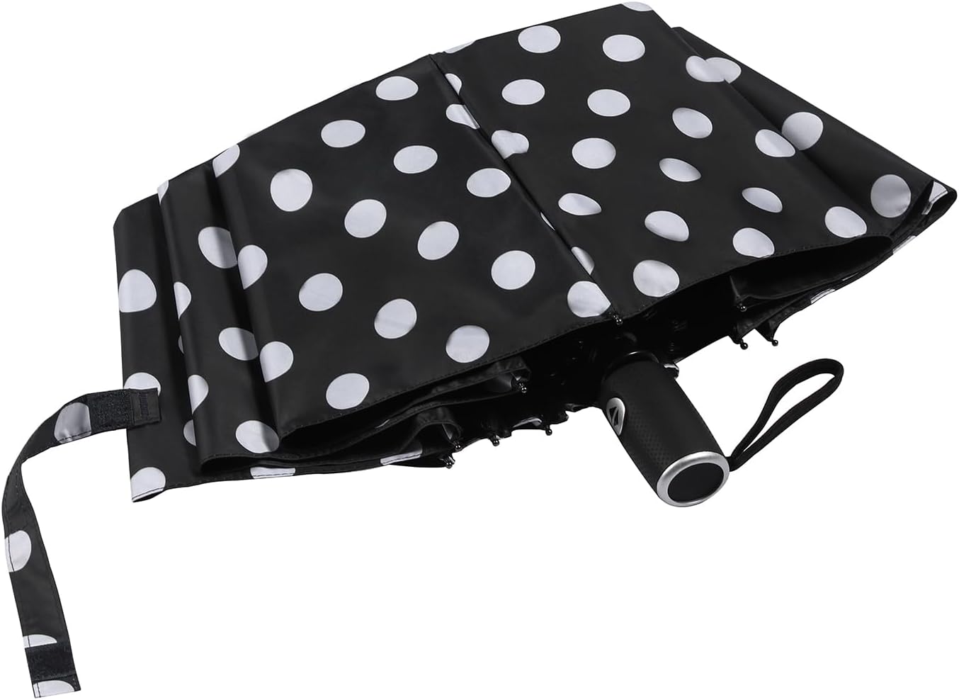 Agaric Cute Polka Dots Large Travel Umbrella for Rain & Sun, 46” UV Protection Auto Open Close Waterproof Folding Umbrella Windproof Compact Umbrella