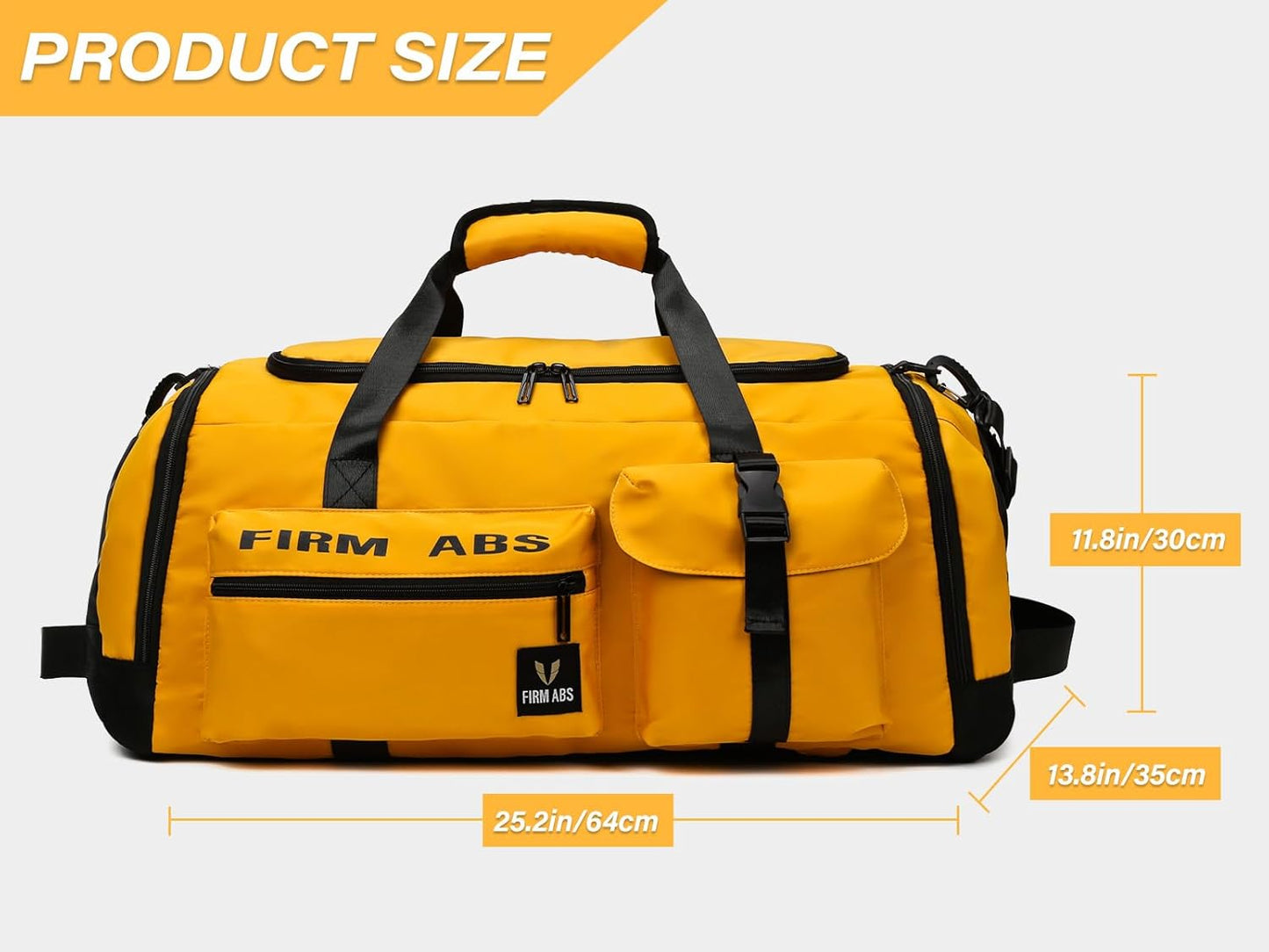 Gym Bag for Men & Women, 65L Large Capacity Travel Duffle Bag 3 in 1 Convertible Backpack with Shoes Compartment and Dry and Wet Separation