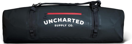 Uncharted Supply Co. The Vault Waterproof Duffel Bag - Airtight bag with Backpack Straps, Carry-On Size, Perfect for travel, boating, camping, recreation. (Black, 100L)