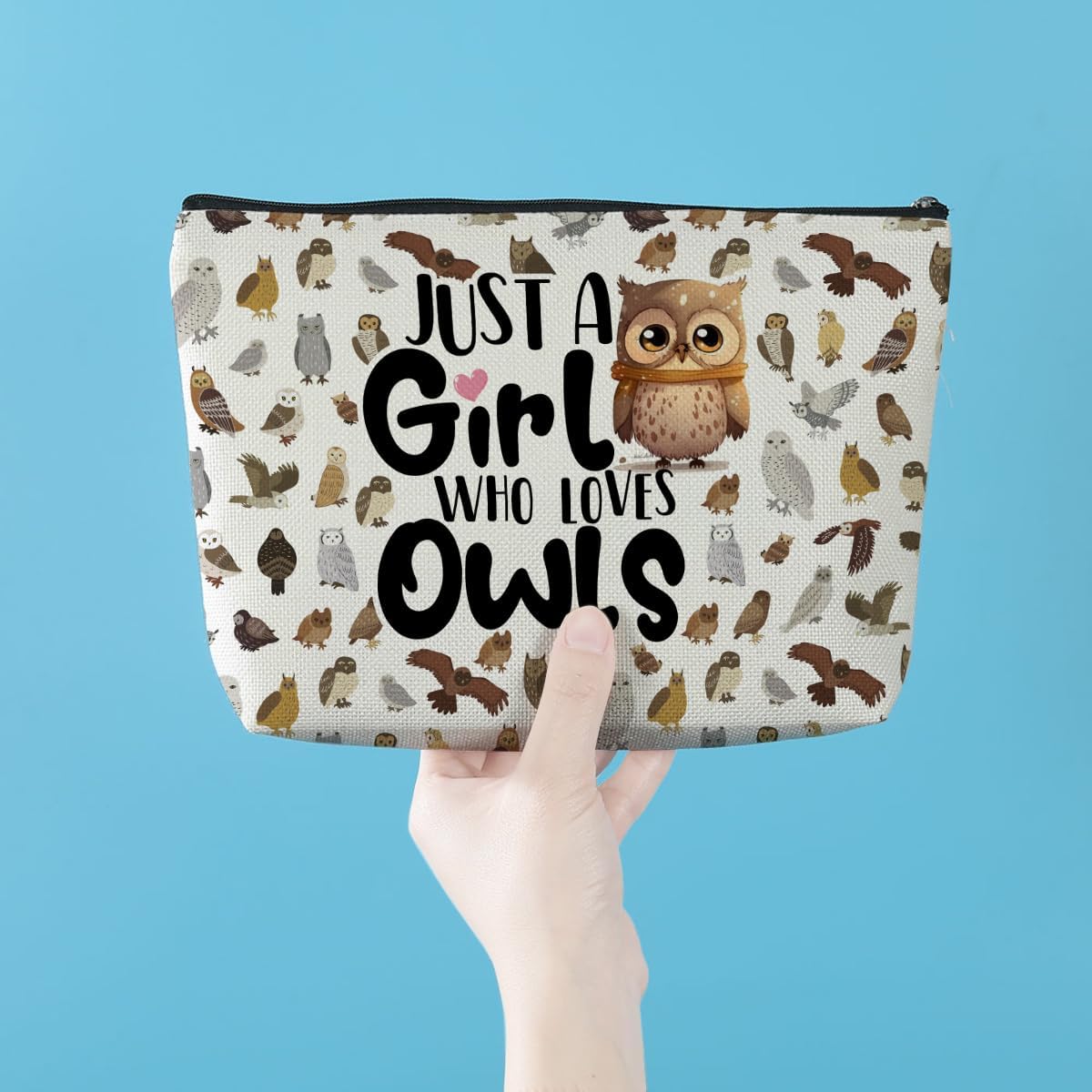 Owl Makeup Bag - Gifts for Animal Lovers, Women, Girls, Sister, Daughter, Friend - Cosmetic Travel Toiletry Bag for Birthday, Friendship, Graduation